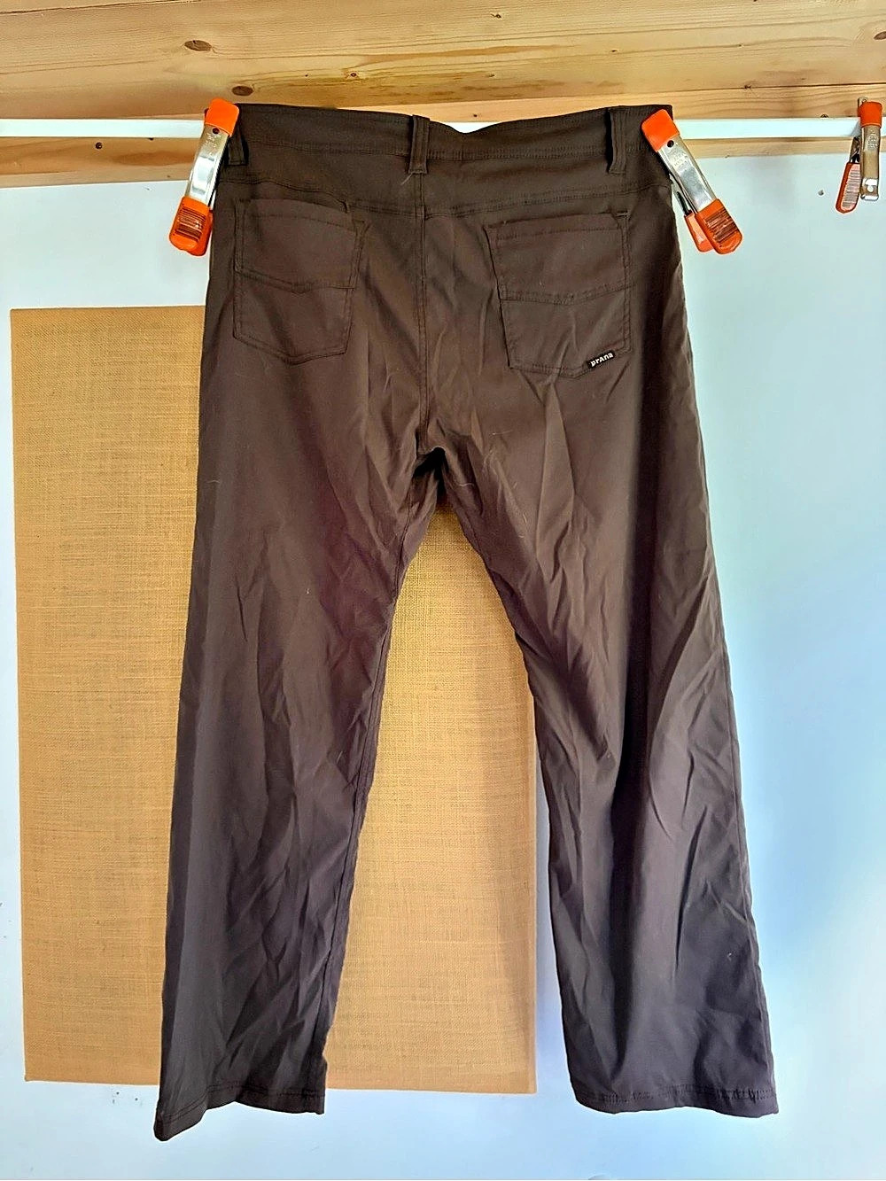 Prana Zion Straight Leg Pants in Brown Waist 38 x Inseam 30